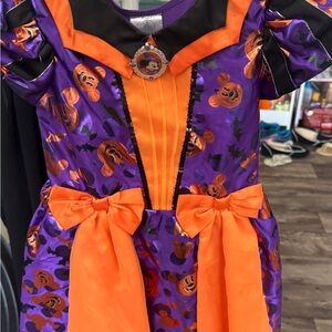 Disney Formal Purple and Orange Dress with Pumpkin Motifs